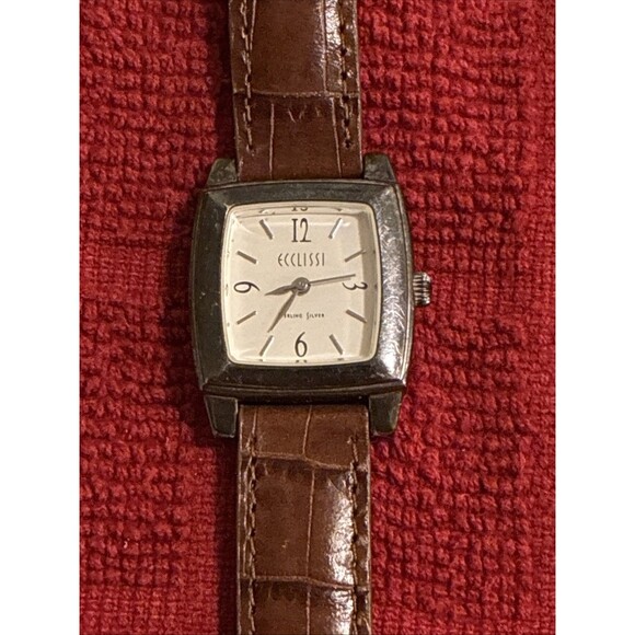 ECCLISSI 21770 925 Sterling Silver Quartz Analog Women's Watch New Battery - Picture 2 of 6